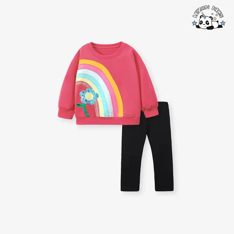 LEZONKIDS - Wholesale Customization casual long sleeve and pants little cute girls clothing sets for spring